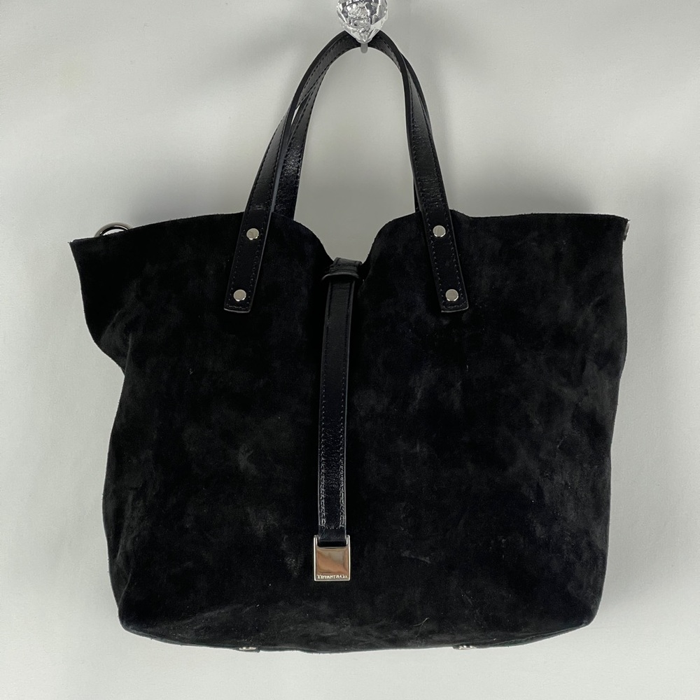 Tiffany & Co. Black Suede Tote with Leather Trim